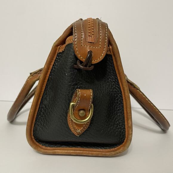 Dooney & Bourke Vintage Black Brown Leather Pebbled Hand Bag Purse - DAMAGED - Picture 7 of 16